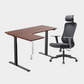 Dark Brown Carolina Height Adjustable Table M83 chair Grey Cable Management